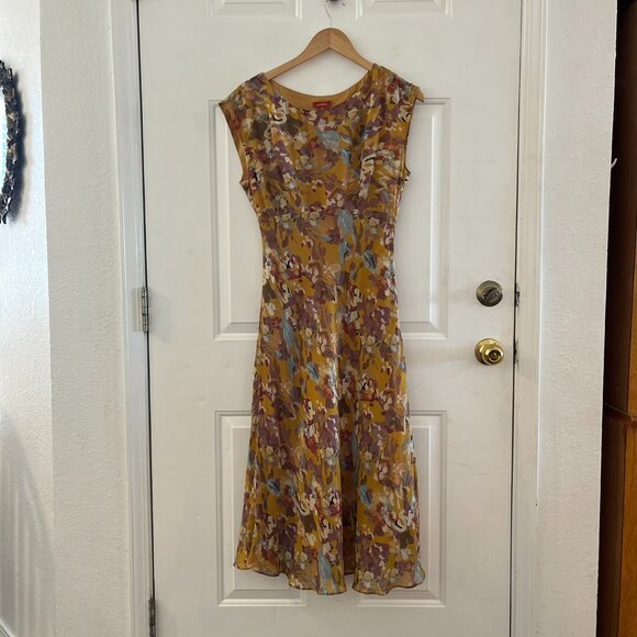 Sundance Woman's Floral Silk Lined Farm-House Cottage Core Midi Dress Sz 8P - Picture 1 of 6